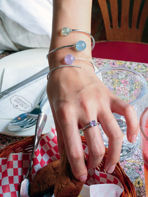 Blue and green gemstone bracelet – soothing Double Star design for emotional flow.