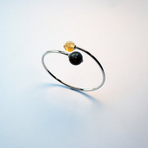 Golden Obsidian and Citrine sterling silver bracelet – handmade UK jewellery for prosperity.