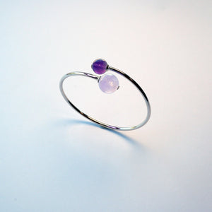 Amethyst duo bracelet – soothing UK handmade jewellery for stress relief and relaxation.