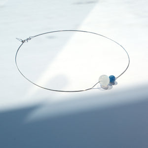 Moonstone and Kyanite sterling silver necklace – intuition and balance jewellery, handmade in the UK.