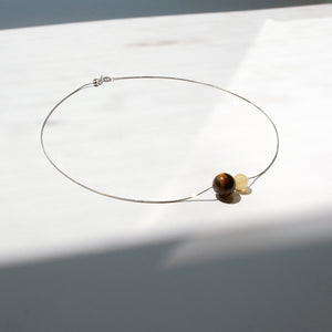 Brown and golden gemstone necklace from Double Star Collection – ideal for career growth, interviews, and leadership.