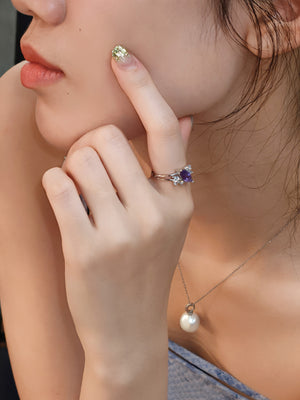 stylish and smart look with amethyst ring, good for clear brain and study. Natural amethyst gemstone silver ring for everyday wear and inner peace