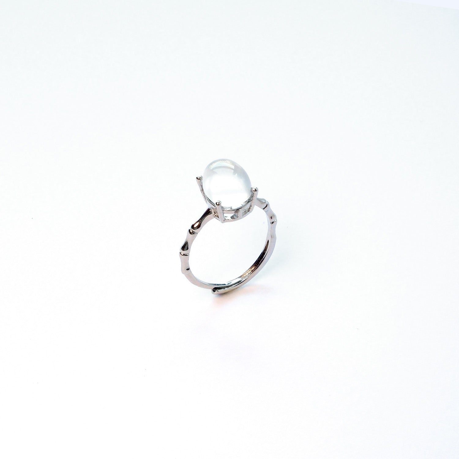 Clear quartz everyday gem ring with transparent crystal, master healer stone of clarity and energy