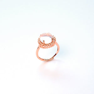 Rose quartz everyday gem ring with soft pink crystal, symbol of love and compassion