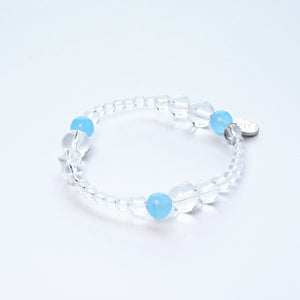 Clear quartz crystal bracelet close-up for love, clarity, and calm