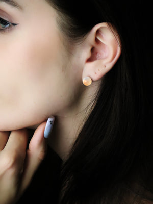 woman wearing Natural Agate Sterling Silver Earrings