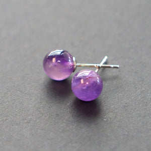 Close-up of Amethyst Sterling Silver Earrings