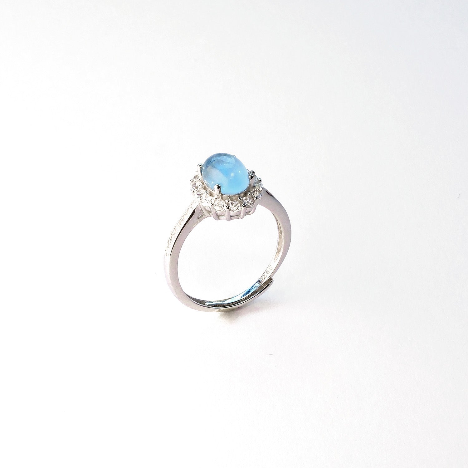 Aquamarine sterling silver ring for peaceful holiday travel and stress relief