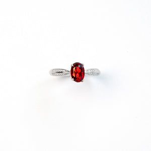 garnet silver ring, perfect for meaningful birthday or anniversary gift
