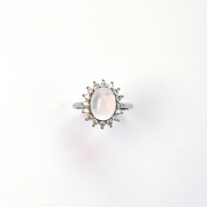 Women’s rose quartz silver ring, perfect gift for Valentine’s Day or anniversaries