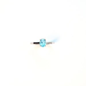 Swiss blue topaz silver ring, perfect holiday or birthday gift