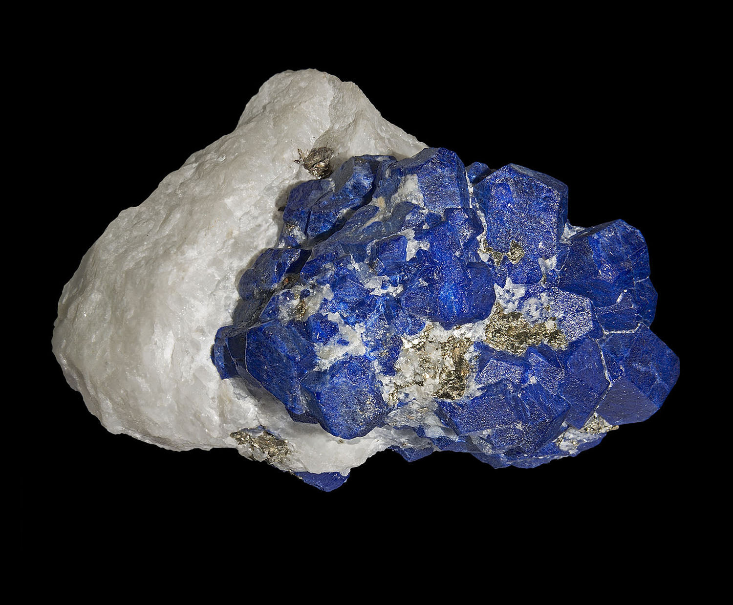 Deep blue raw lapis lazuli mineral with golden flecks, wisdom and truth crystal