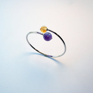 Amethyst + Citrine crystal bracelet – UK artisan design for spiritual growth and abundance energy.