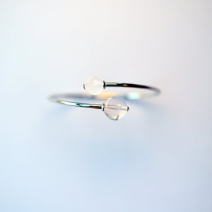 Sterling silver bracelet with quartz beads – minimalist UK handmade jewellery for healing energy.