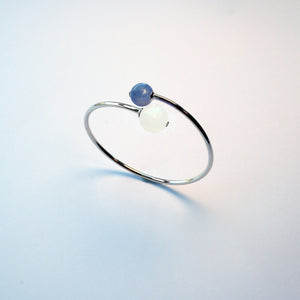 Double Star bracelet with moonstone and kyanite – meaningful gift for birthdays or new ventures.