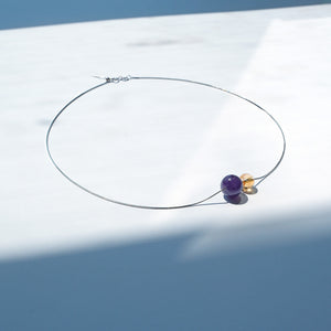 Amethyst and Citrine sterling silver necklace – spiritual growth and abundance jewellery, handmade in the UK.