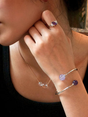 Handmade UK crystal necklace with quartz pairing – ideal thoughtful gift for weddings, graduations, or holidays. lavender amethyst bracelet, amethyst ring, natural crystal for wisdom and success