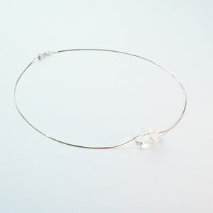 Clear Quartz and Milky Quartz sterling silver necklace – clarity and protection jewellery handmade in the UK.
