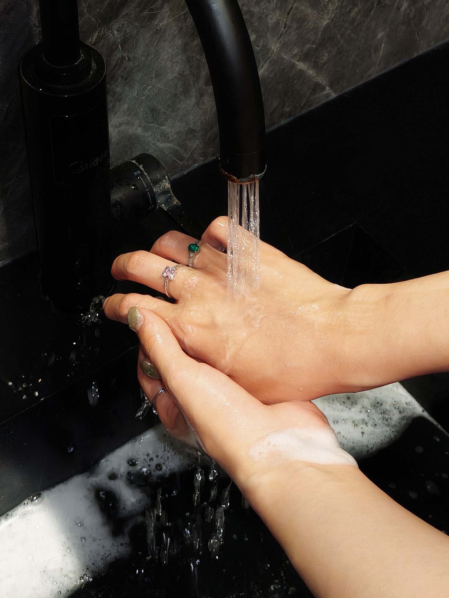 lavender silver ring and Malachite Ring are perfect match
