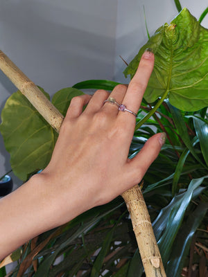 lavender amethyst ring and prehnite ring perfect match