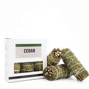 Cedar smudge sticks with packaging