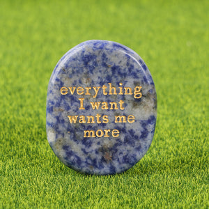 Sodalite Engraved Affirmation Stone: wisdom truth and intuition crystal UK