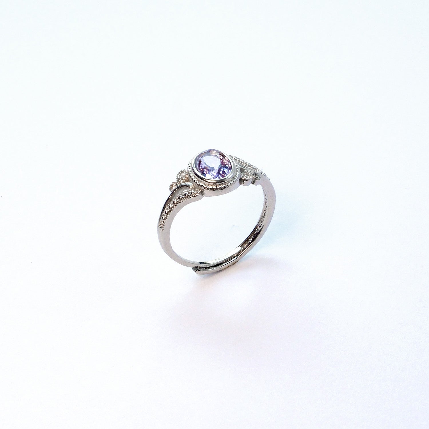 Amethyst everyday gem ring with purple crystal, symbol of wisdom and inner peace, February birthstone gift, magic ring