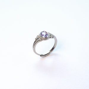 Amethyst everyday gem ring with purple crystal, symbol of wisdom and inner peace, February birthstone gift, magic ring