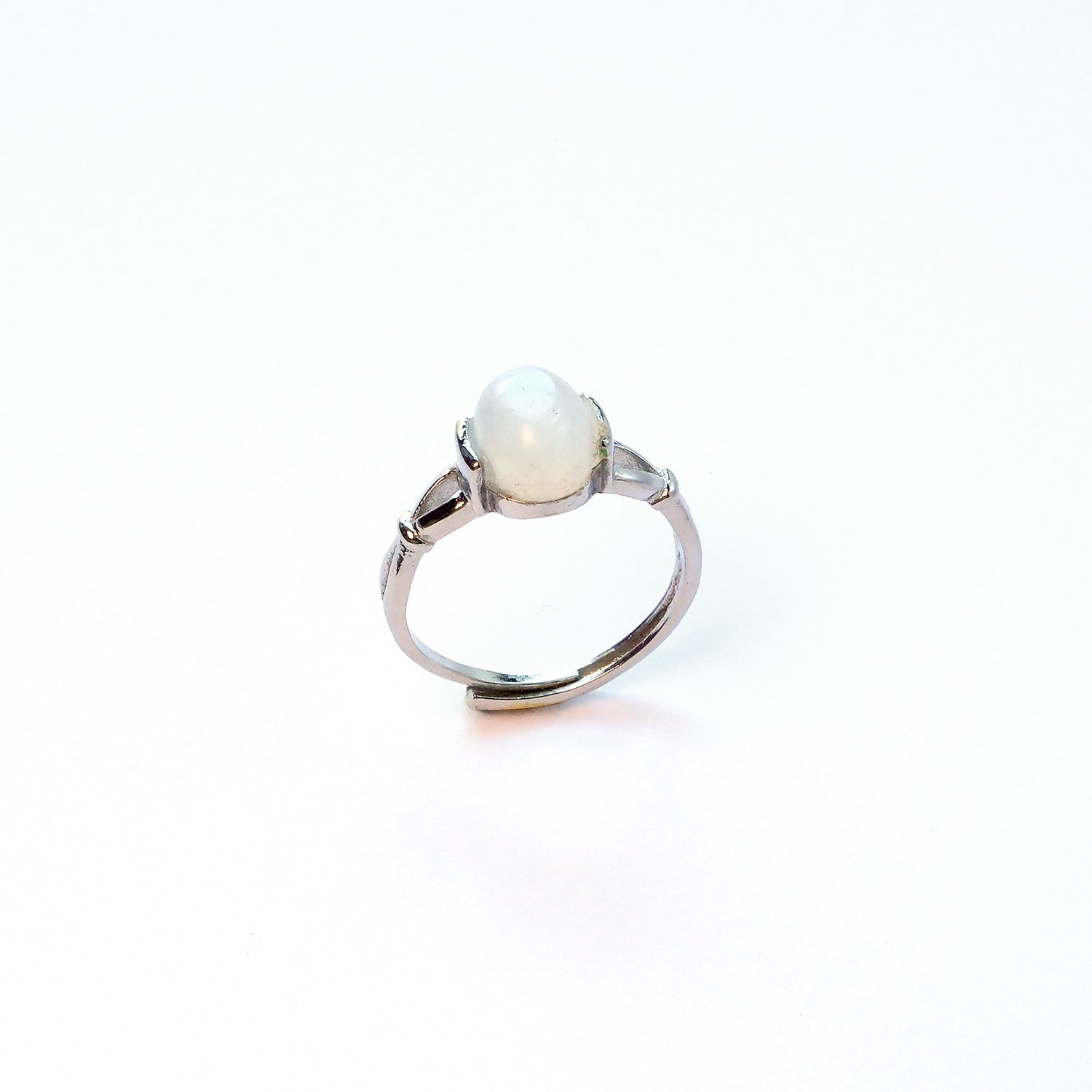 Moonstone everyday gem ring with shimmering glow, crystal of intuition and harmony, June birthstone gift