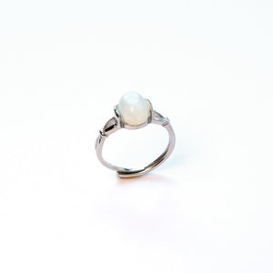 Moonstone everyday gem ring with shimmering glow, crystal of intuition and harmony, June birthstone gift