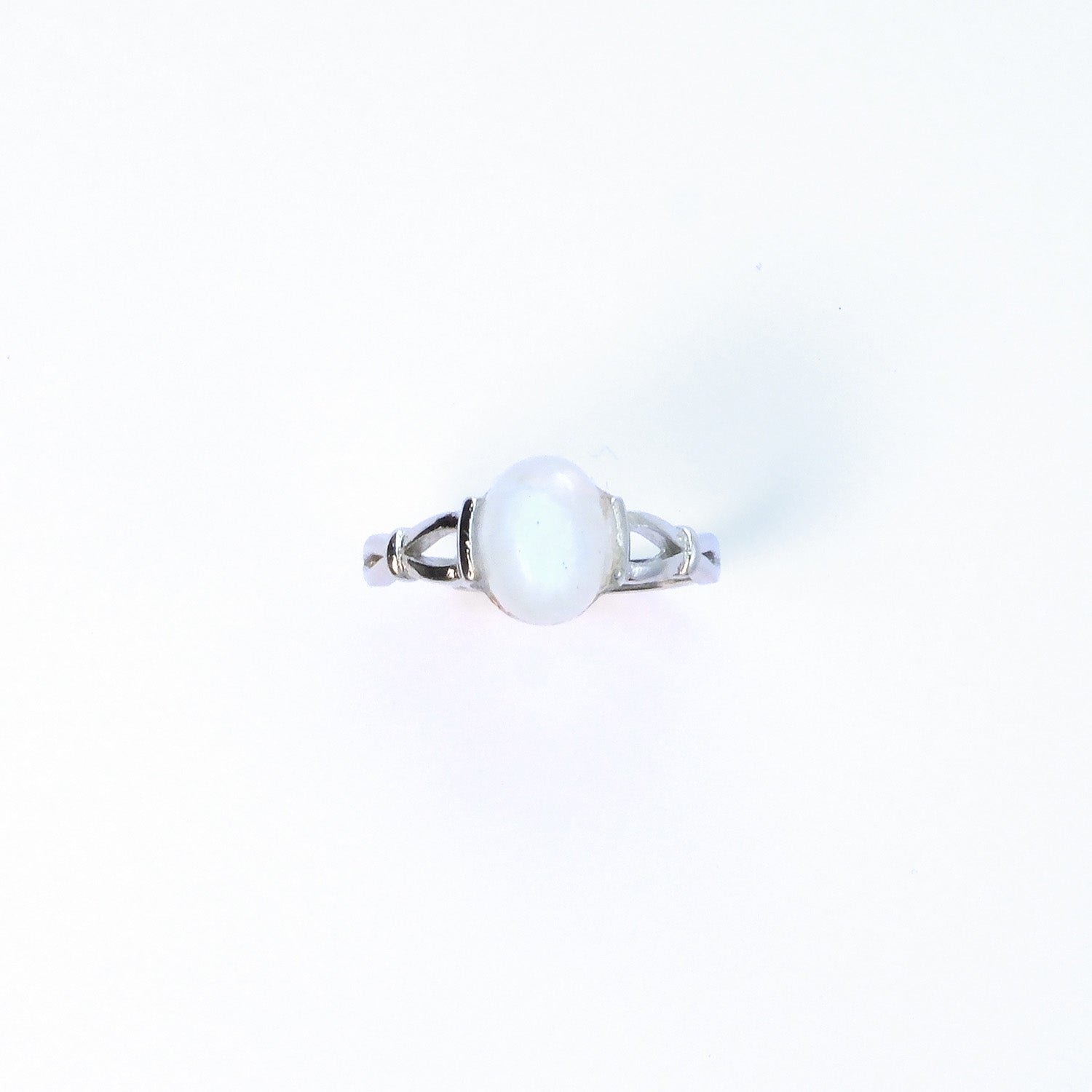 Moonstone crystal ring symbolising inner balance and intuition, affordable jewellery gift for her