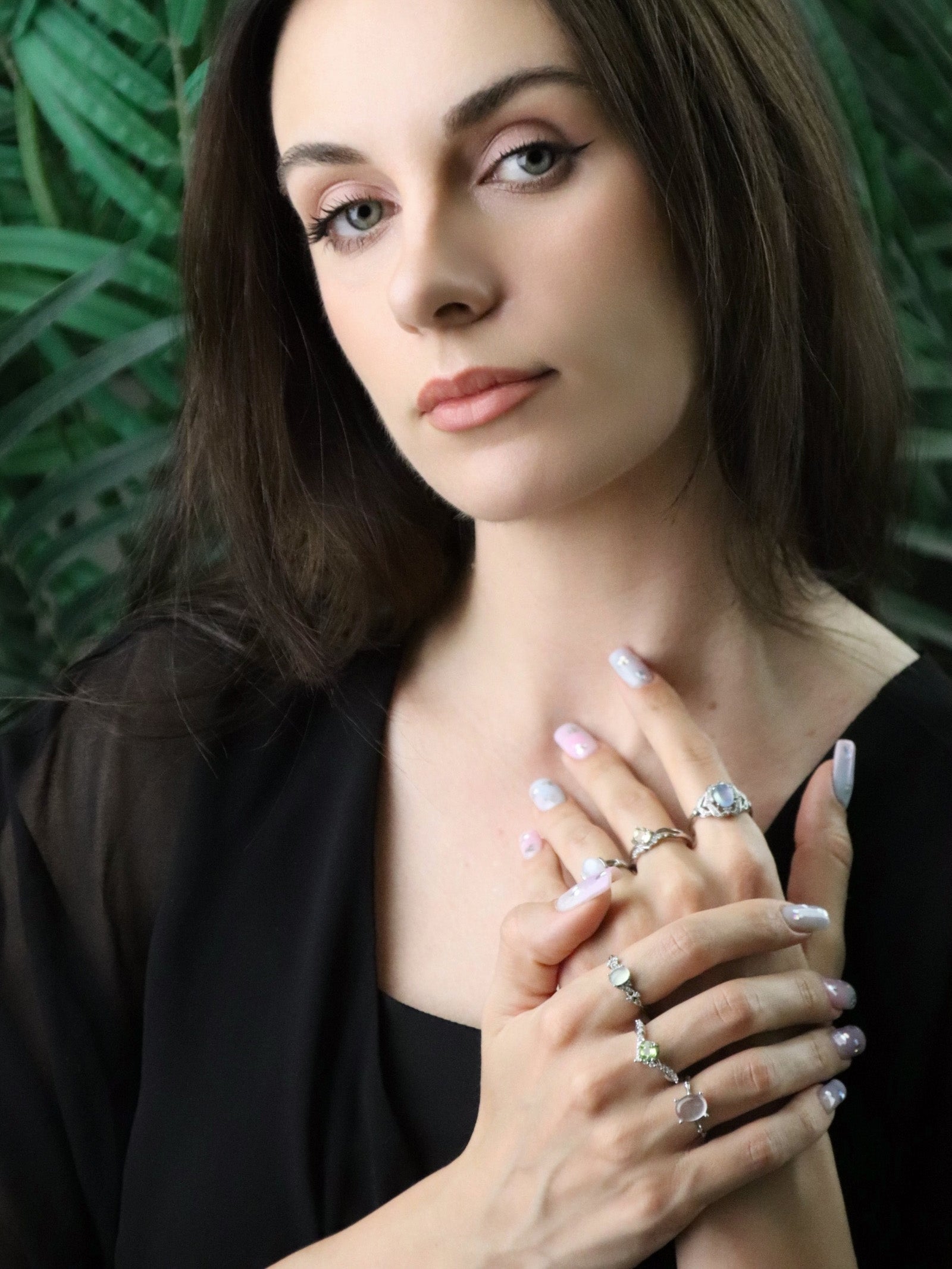 Natural clear quartz gemstone ring in copper band, versatile crystal jewellery for daily wear