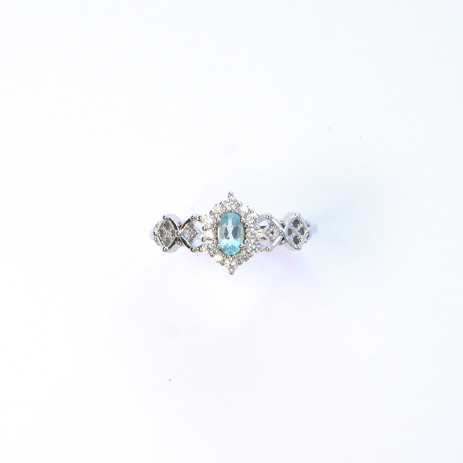 Natural blue topaz gemstone ring in copper band, affordable December birthstone jewellery