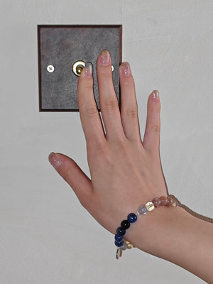girl wearing natural crystal bracelet