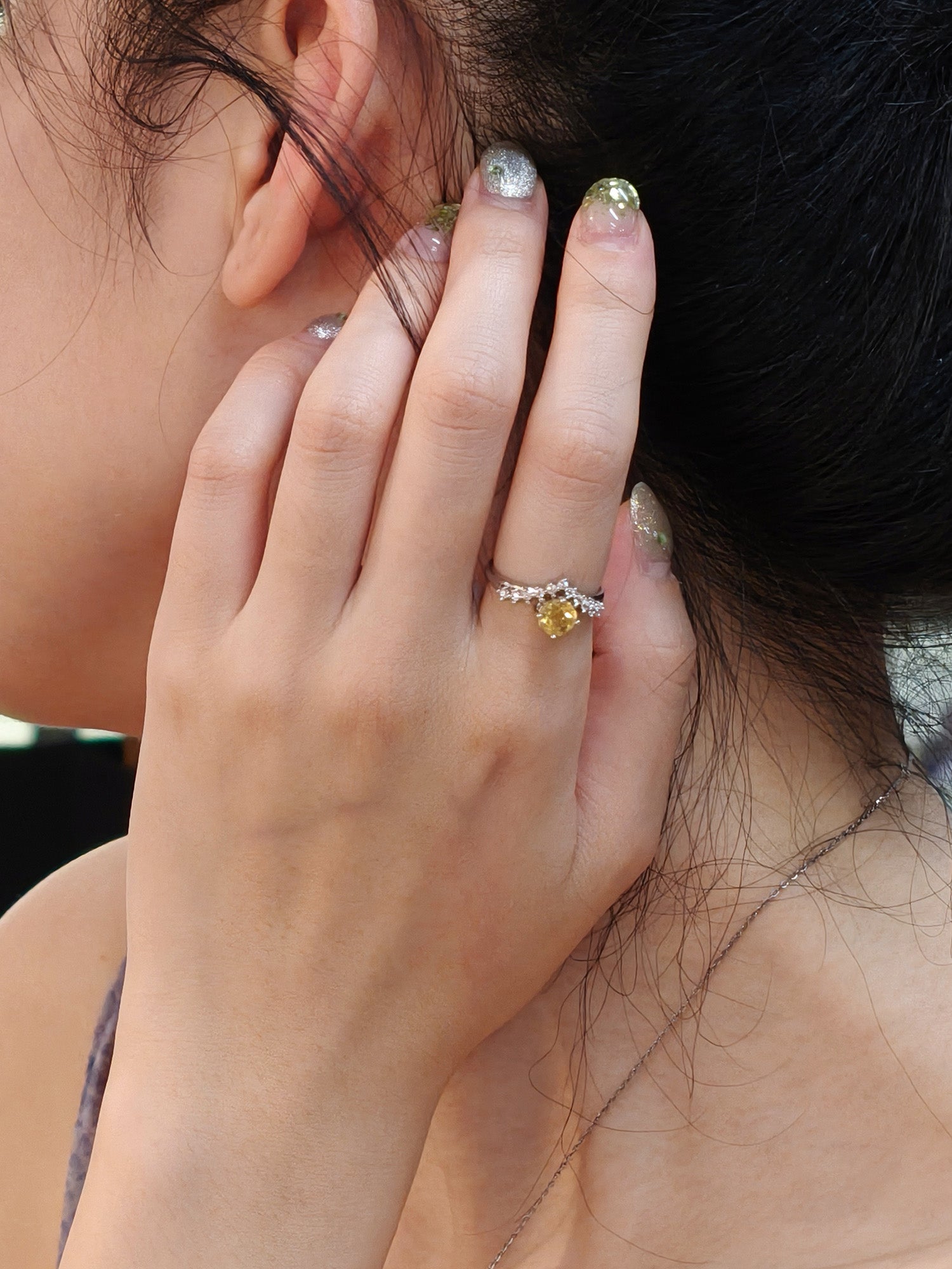 Citrine sterling silver ring for attracting success during career growth and job interviews
