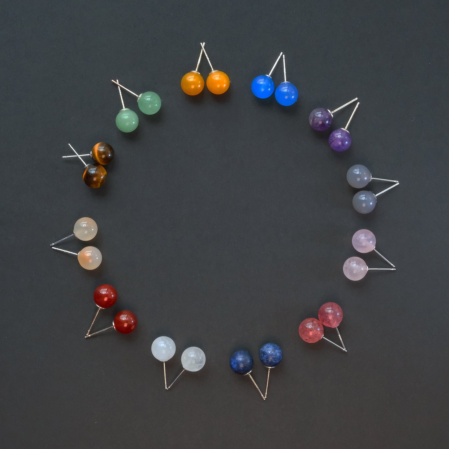 sterling silver earrings with natural crystals