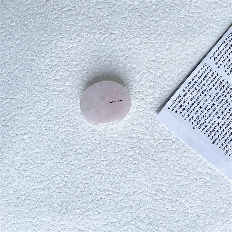 Rose Quartz Oval Crystal Phone Grip: gemstone phone holder love and compassion UK