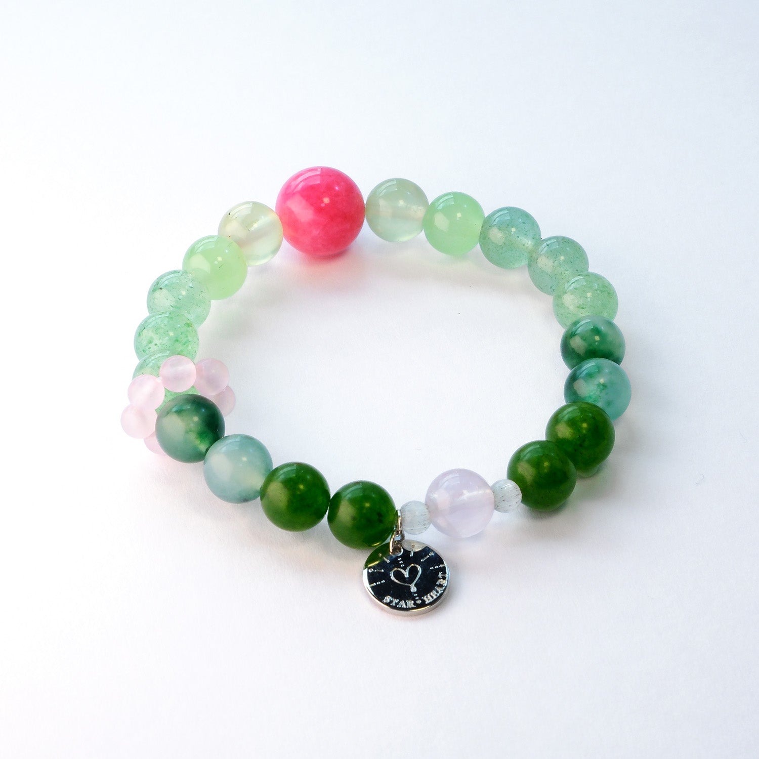 M17 SWex natural green strawberry quartz bracelet for creativity, inspiration, and vitality