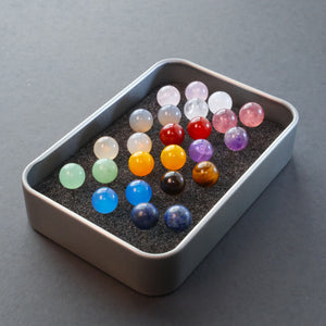 Solar System Gift Set - 12 pairs of Gemstone Sterling Silver Earrings with metal box