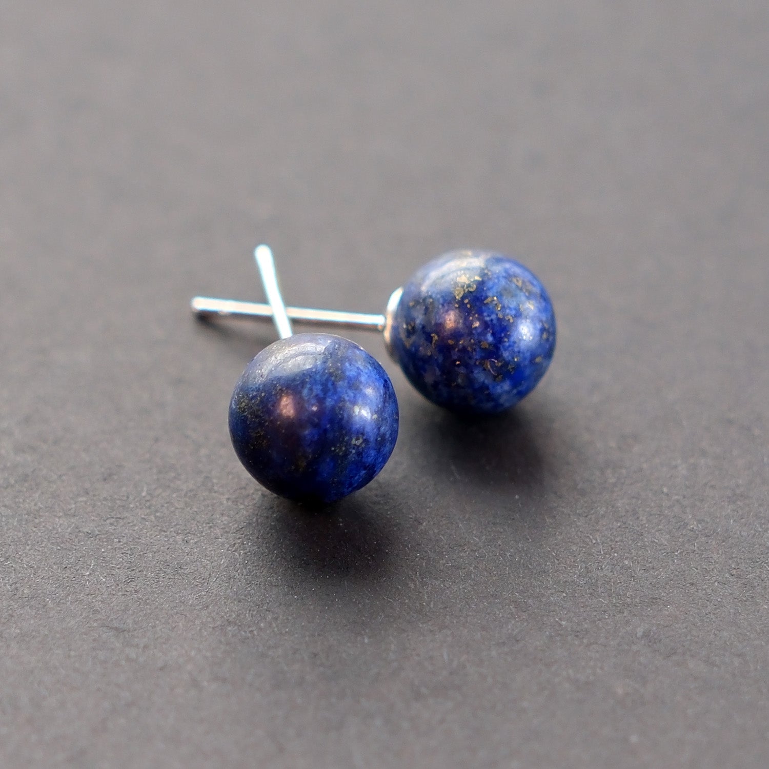 Close-up of Earth - Lapis Lazuli Sterling Silver Earrings
