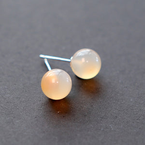 Close-up of Natural Agate Sterling Silver Earrings