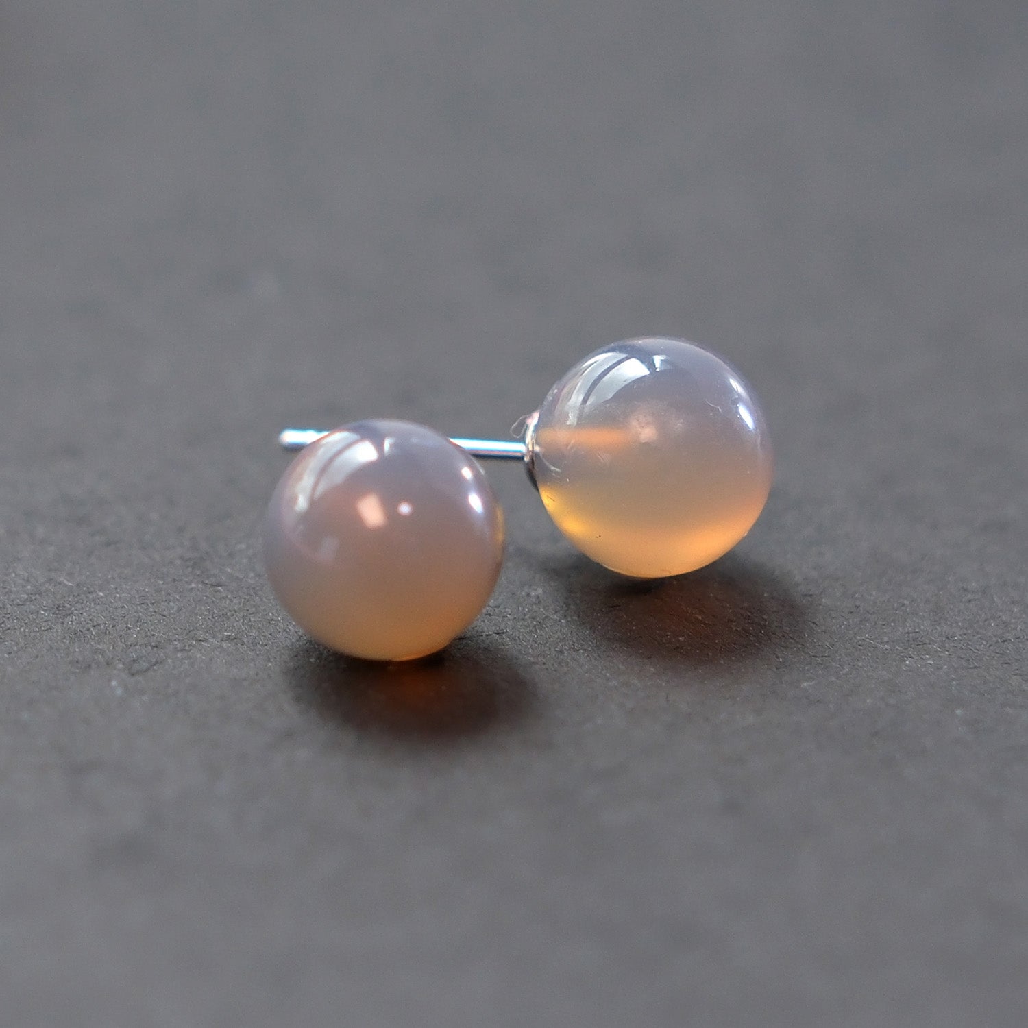 Close-up of Mercury - Grey Agate Sterling Silver Earrings