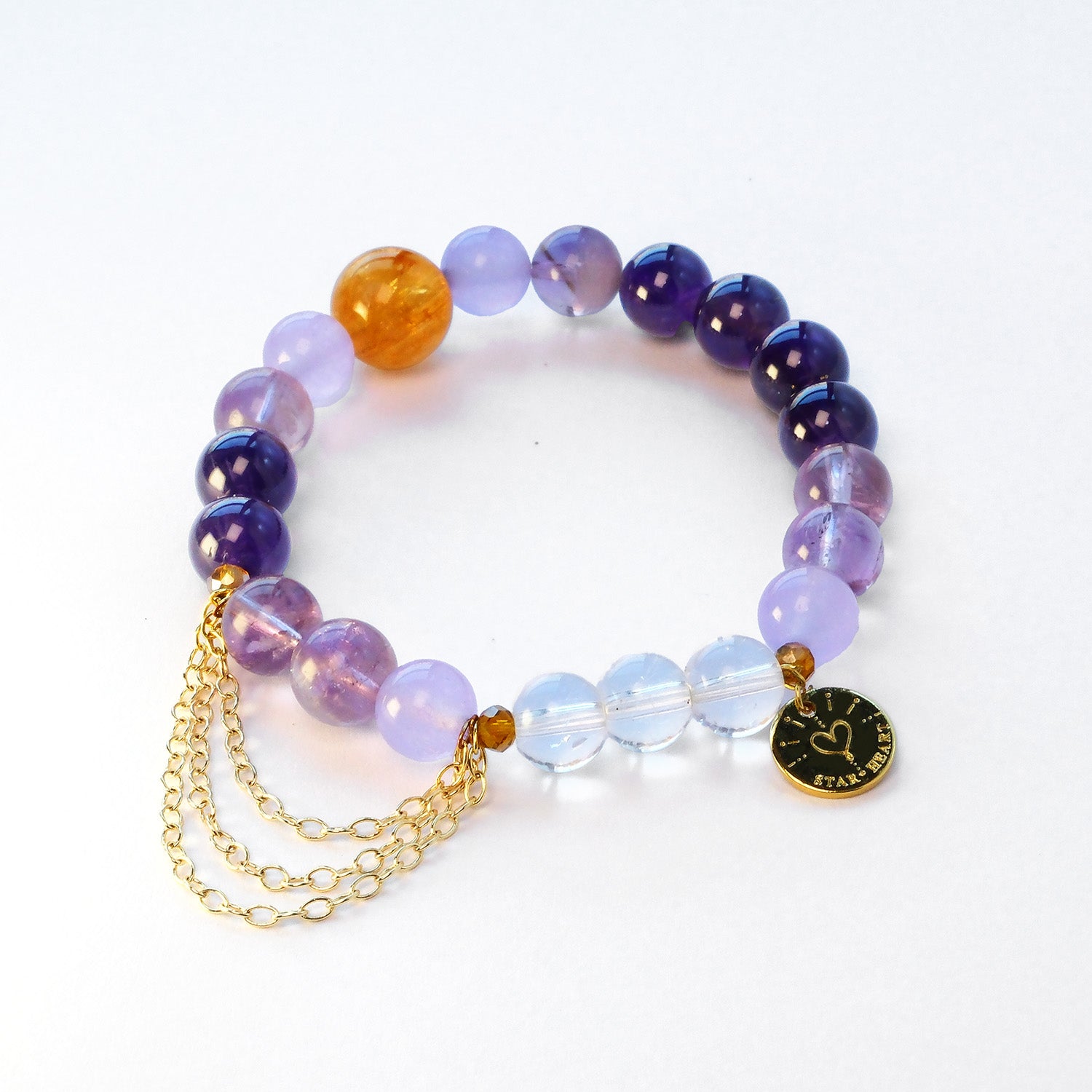Amethyst crystal bracelet for wisdom and career success - The Small Magellanic Cloud Bracelet - Star Heart Jewellery