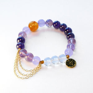 Amethyst crystal bracelet for wisdom and career success - The Small Magellanic Cloud Bracelet - Star Heart Jewellery