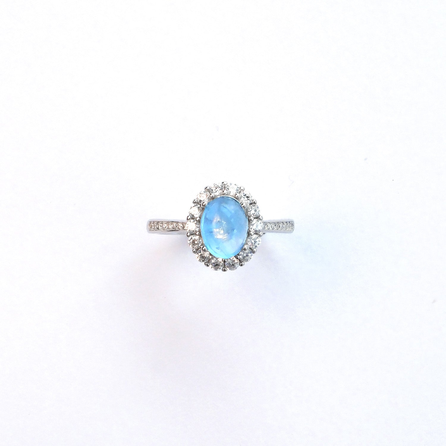 Women’s aquamarine silver ring ideal for work presentations and communication