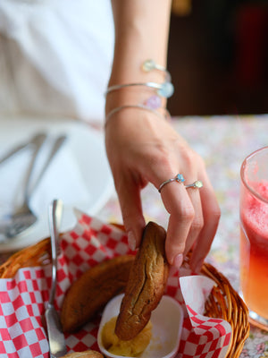 Natural blue topaz gemstone silver ring, everyday jewellery for clarity and calm

