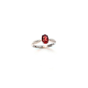 Garnet crystal sterling silver ring ideal for exams, new job, or career milestones
