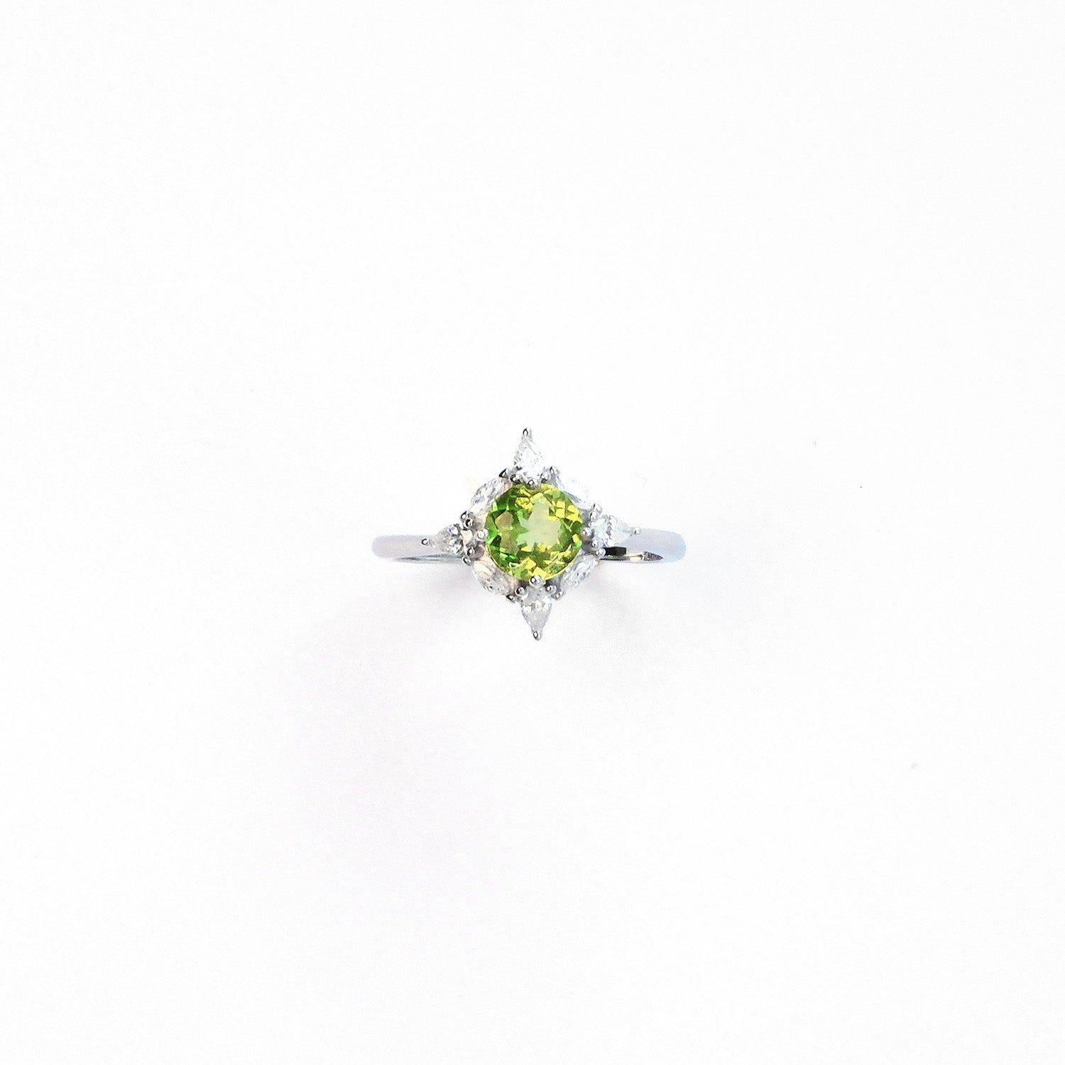 Women’s peridot sterling silver ring, perfect holiday gift for good fortune
