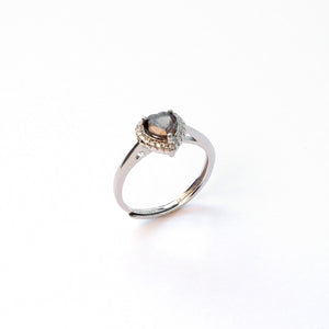 Smoky quartz sterling silver ring providing grounding during exams and busy work life
