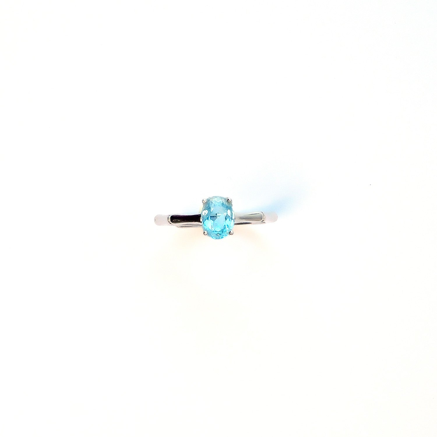 Swiss blue topaz silver ring, perfect holiday or birthday gift
